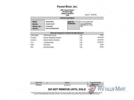 Photo 1 for New 2025 Forest River Vengeance