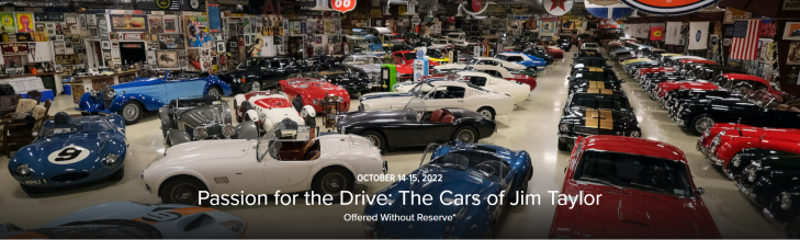 Passion For The Drive - The Cars of Jim Taylor Auction - Live & Online Bidding
