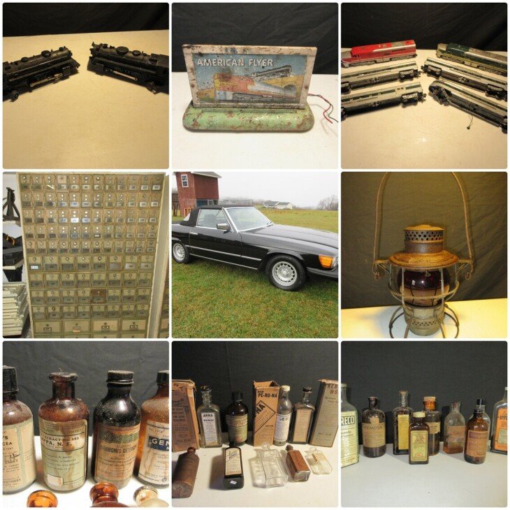 Estate Auction - 1982 Mercedes-Benz 500SL, Pharmacy Memorabilia and Antiques