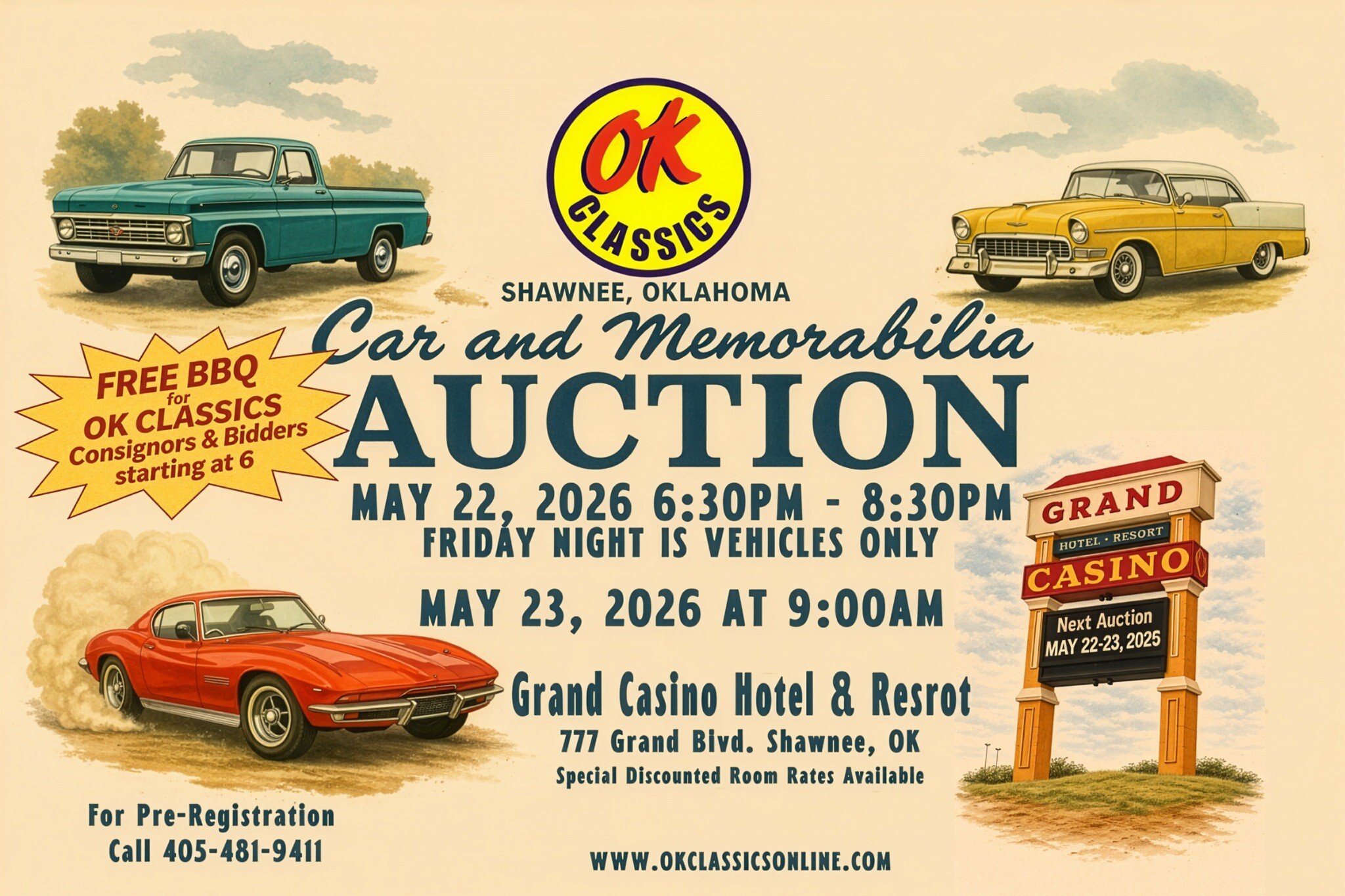 OK CLASSICS  - CLASSIC CAR & MEMORABILIA AUCTION - NOW SEEKING CONSIGNMENTS