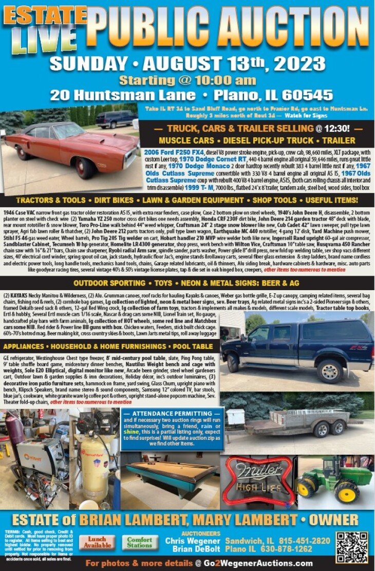 ESTATE LIVE PUBLIC AUCTION - Classic Cars, Motorcycles and Collectibles