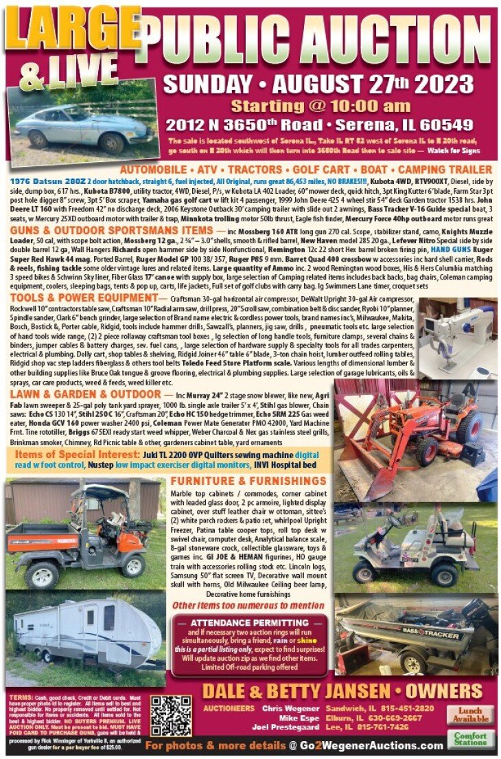 Live Estate Auction - Classic Car, Powersports & Camping Trailer