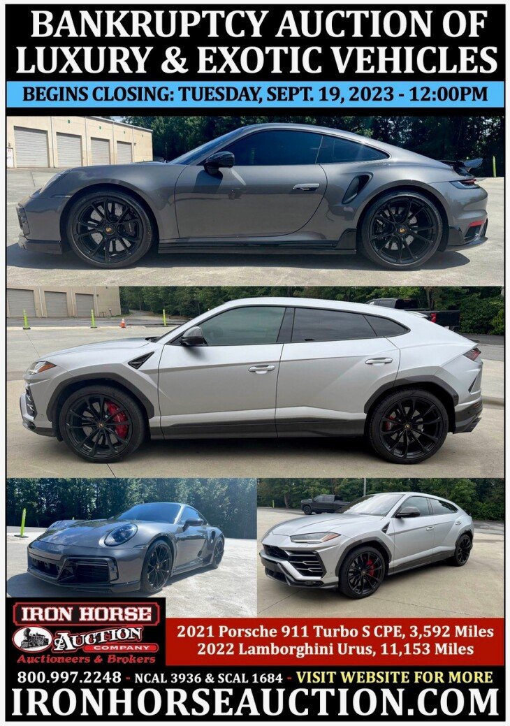 Bankruptcy Auction of Luxury and Exotic Vehicles - Online Only
