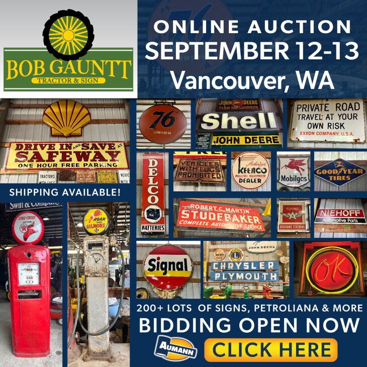 Bob Gauntt Sign, Gas Pump, and More Collection - Online Only