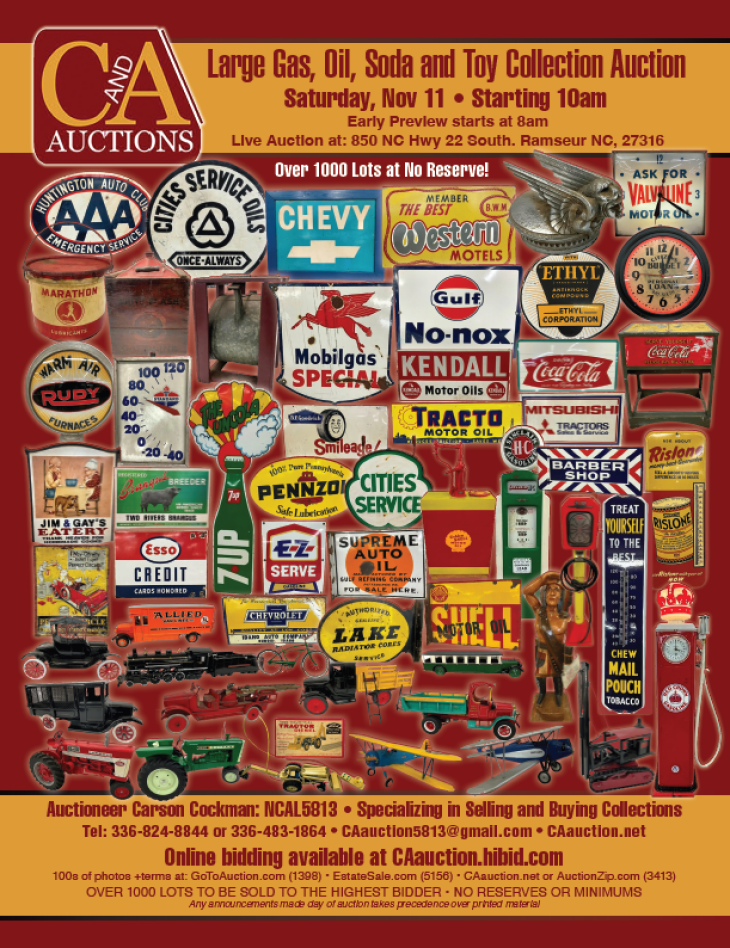Automobilia, Petrolinia, Advertising & Toy Auction - Live Bidding