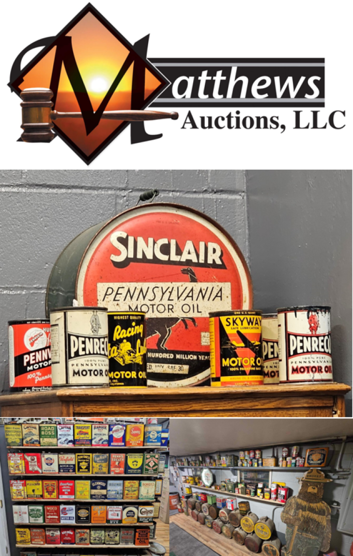 December Oil Can Collection Auction - Live with Online Bidding