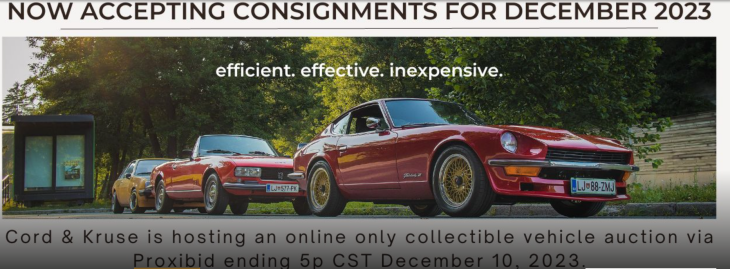 Cord & Kruse Auctions - December Classic Car Online Only Auction