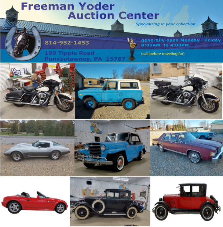 Freeman Yoder's 2024 Collector's Auction - Live Event with Online Bidding