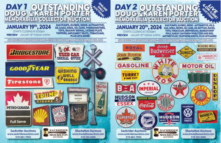 Two Day Memoribilia and Collectors Auction - Live with Online Bidding