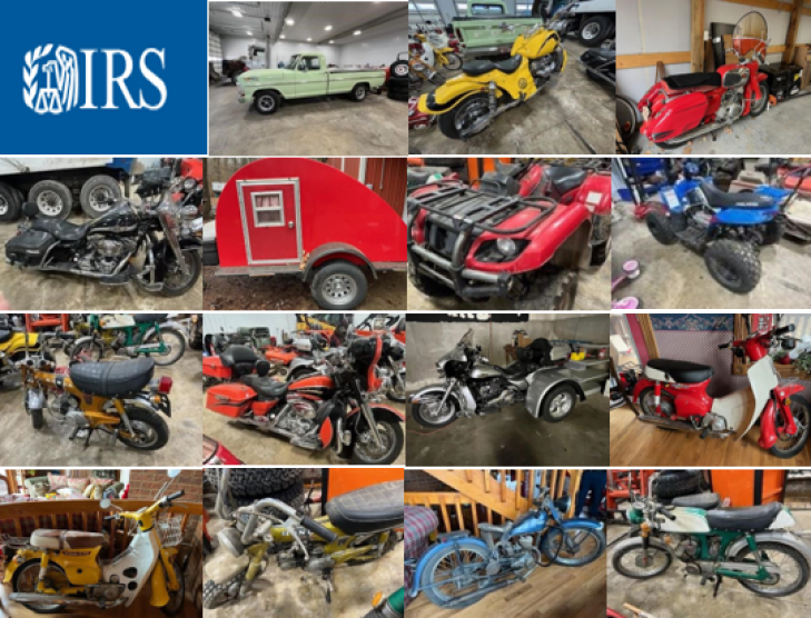 Judicial Sale - Motorcycles and Vintage Truck - No minimum bid set live auction