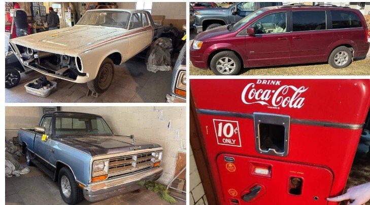 Kiko Auctioneeers Presents 1963 Plymouth Savoy, 1988 Dodge Ram 100 Truck, 2008 Chrysler Van, 1950s Coca Cola Bottle Vending Machine, Tools, More