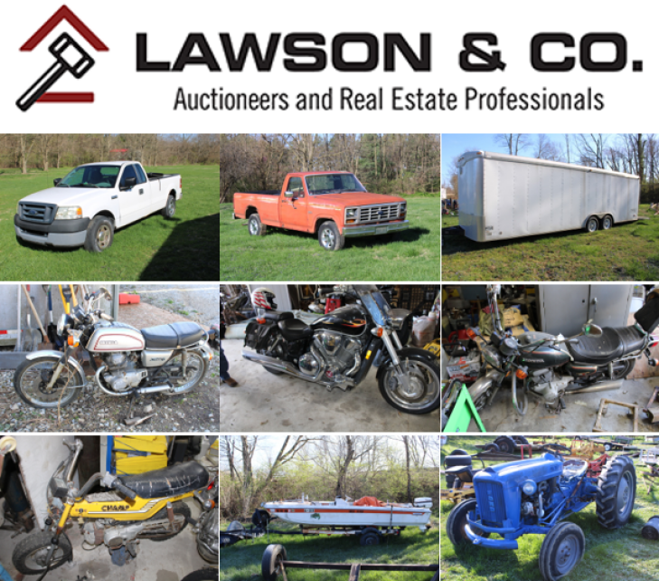 LIVE PUBLIC AUCTION - TRUCKS, MOTORCYCLES, TRACTOR, FORK TRUCKS & MORE!