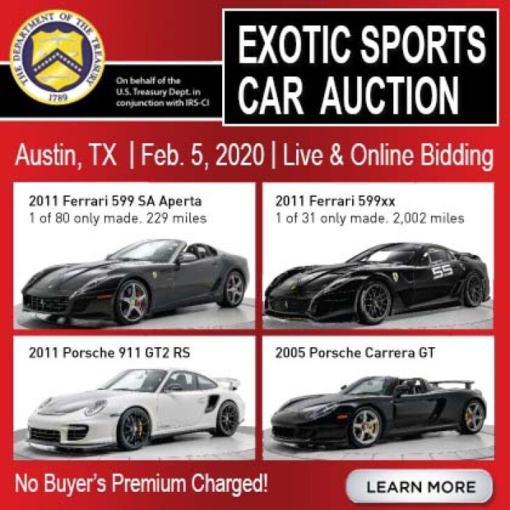 U.S. Treasury Exotic Sports Car Auction