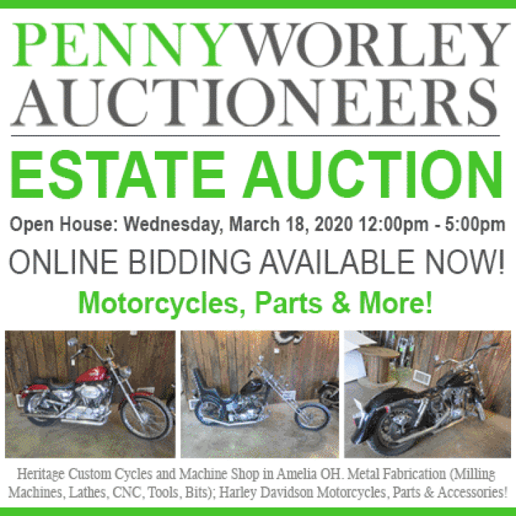 ESTATE AUCTION: Motorcycles, Parts & More! - Heritage Custom Cycles & Machine Shop