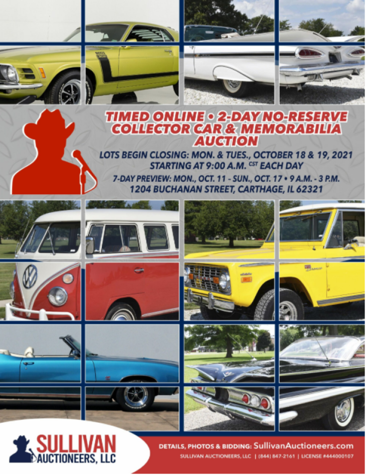 NO-RESERVE COLLECTOR CAR & MEMORABILIA AUCTION - Now Seeking Consignments