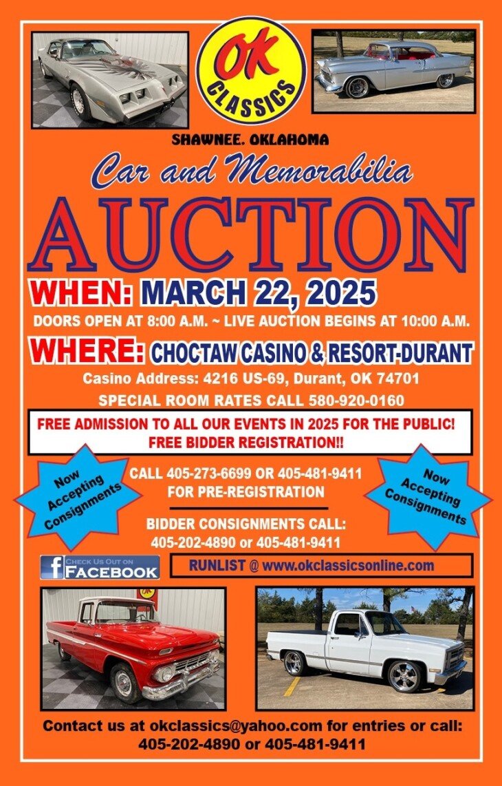 OK CLASSICS  - CLASSIC CAR & MEMORABILIA AUCTION - Live & Online