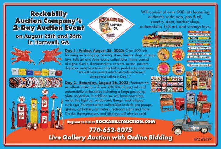 Two Day Grand Opening - Advertising, Americana & Automobilia Auction - Live & Online