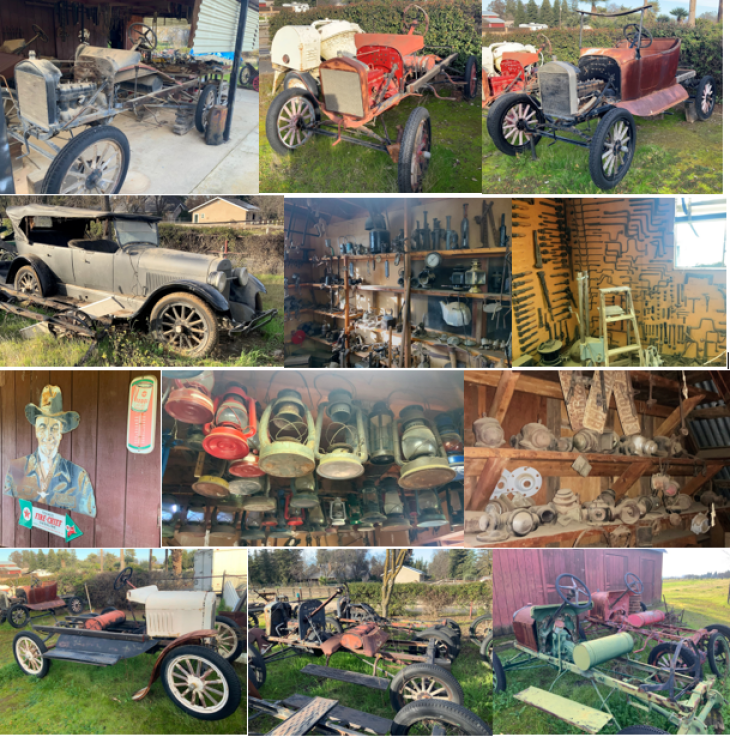 Live Auction - Antique Car, Model T Running Gears and  Tons of Parts & Automobilia