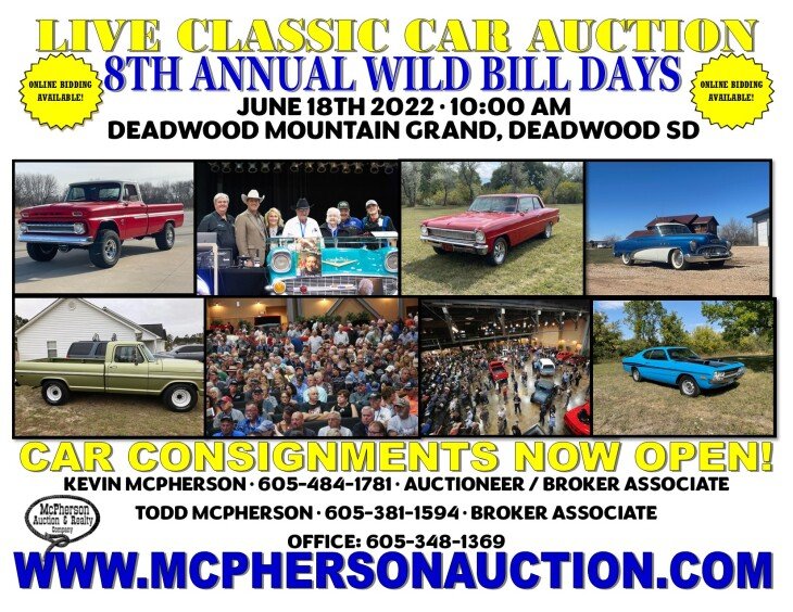 8th ANNUAL “WILD BILLS DAYS” CLASSIC CAR, MEMORABILIA & SUMMER TOYS AUCTION
