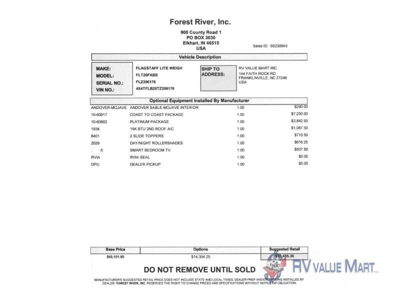 New 2026 Forest River Flagstaff