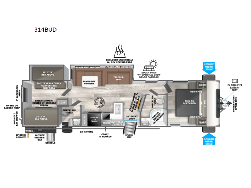New 2026 Forest River Wildwood 314BUD