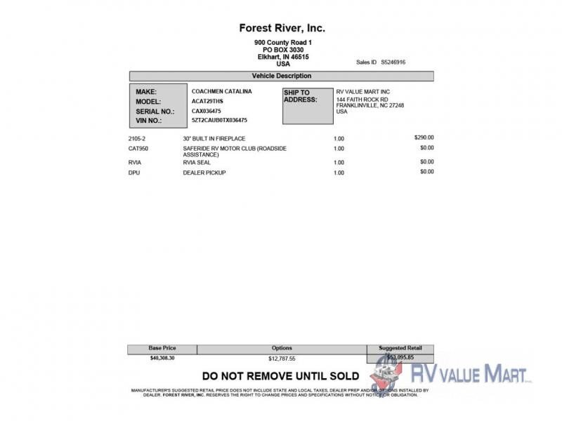 New 2026 Coachmen Catalina 29THS