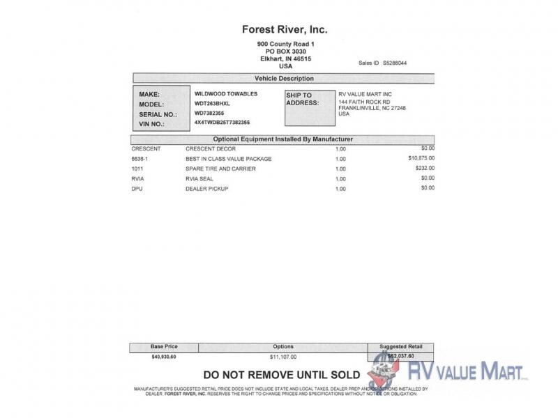 New 2026 Forest River Wildwood 263BHXL