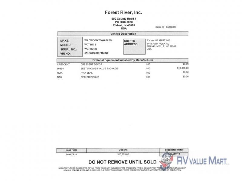 New 2026 Forest River Wildwood 26ICE